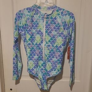 Wonder Nation Blue and Green Mermaid Rashguard